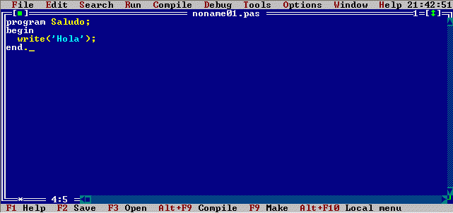(Free Pascal, pantalla de edicion)
